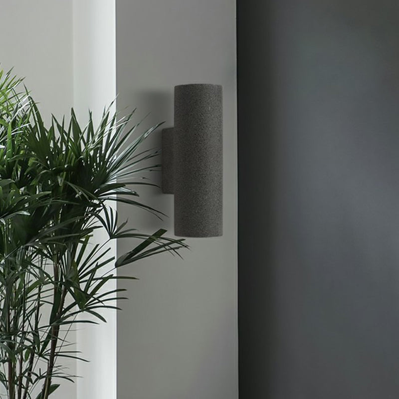 Nordic 2-Bulb Up Down Light Cylindrical Wall Lamp Sconce with Terrazzo Shade for Stairs Clearhalo 'Modern wall lights' 'Modern' 'Wall Lamps & Sconces' 'Wall Lights' Lighting' 2290320