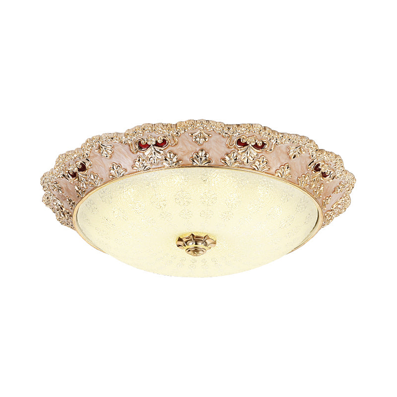 LED Living Room Flush Mount Lamp Traditional Apricot/Green Ceiling Mounted Light with Flower Resin Shade Clearhalo 'Ceiling Lights' 'Close To Ceiling Lights' 'Close to ceiling' 'Flush mount' Lighting' 229300