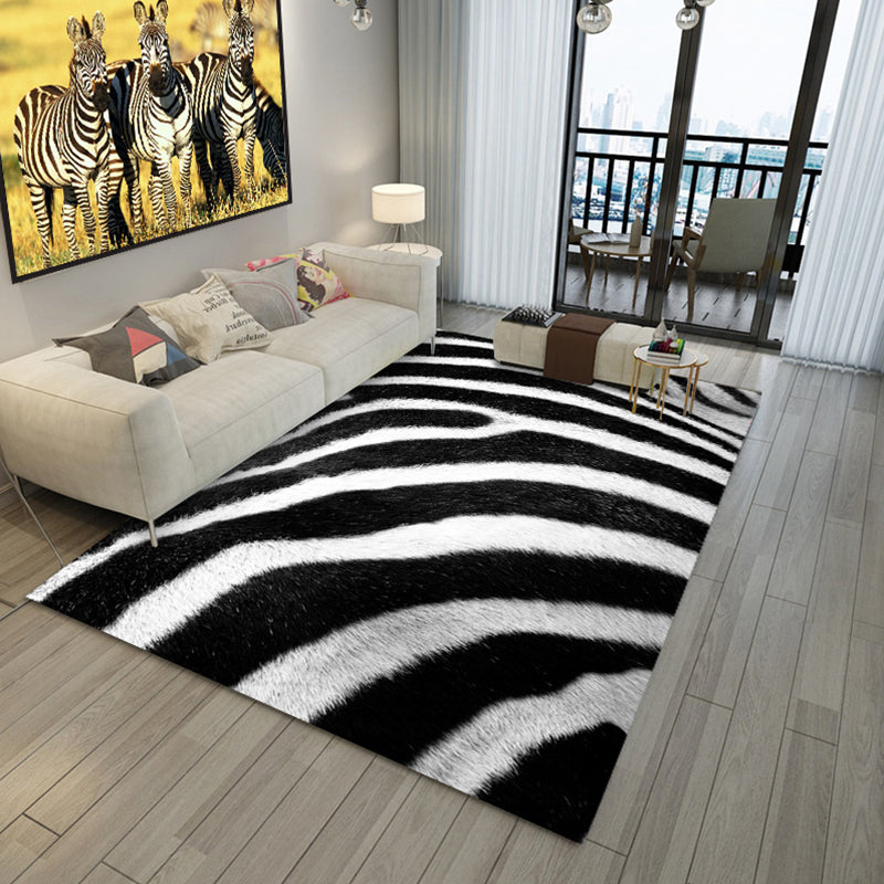 Designer Living Room Rug Multicolor Animal Skin Printed Indoor Rug Non-Slip Washable Carpet Black-White Clearhalo 'Area Rug' 'Casual' 'Rugs' Rug' 2295862