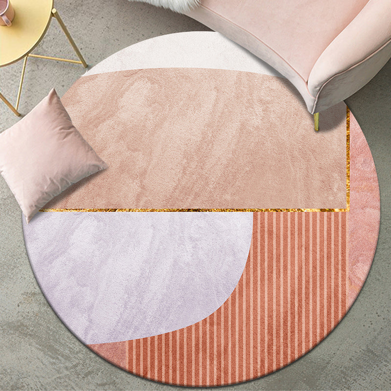 Multicolor Modern Rug Cotton Blend Color-Block Area Carpet Easy Care Machine Washable Indoor Rug for Decoration Orange Clearhalo 'Area Rug' 'Rug' 2296021