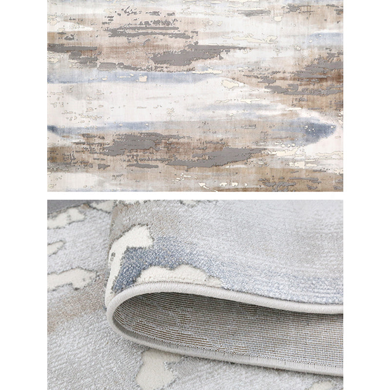 Industrial Living Room Rug Multi Colored Abstract Printed Indoor Rug Polyster Easy Care Pet Friendly Area Carpet Gray-Blue Clearhalo 'Area Rug' 'Rug' 2301051