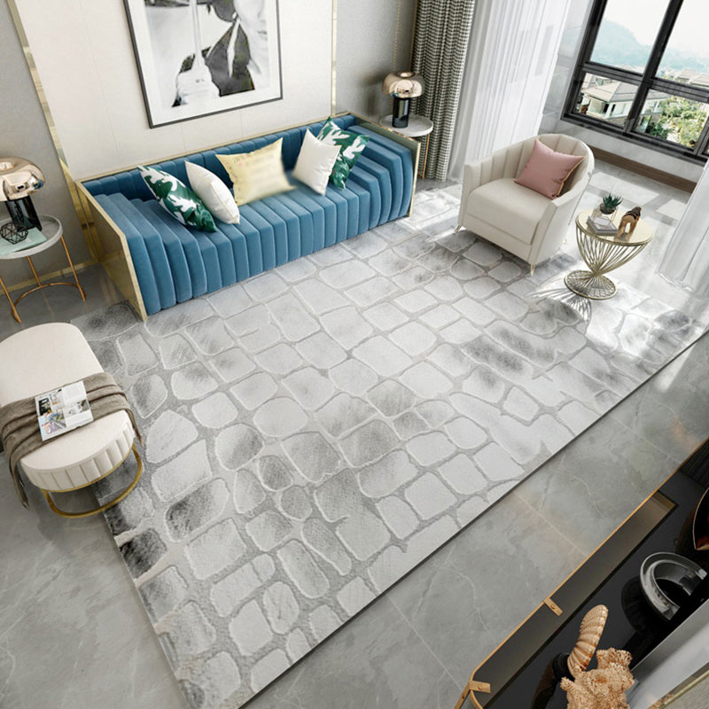Simple Multicolor Luxury Rug Polyster Abstract Printed Indoor Rug Easy Care Pet Friendly Washable Area Carpet for Parlor Light Gray-Black Clearhalo 'Area Rug' 'Rug' 2301160