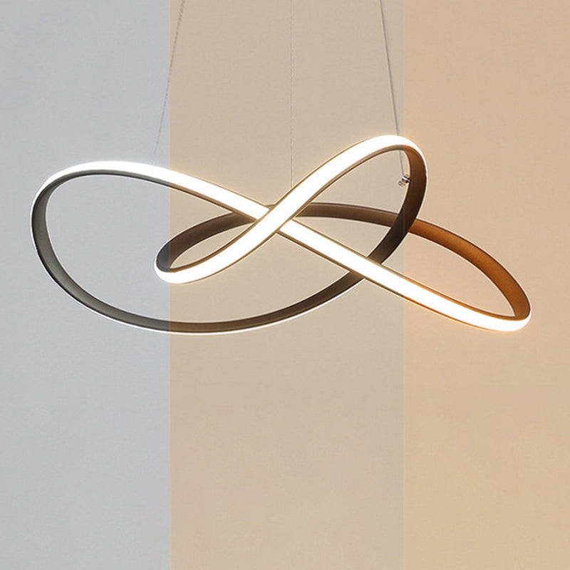 Twist Chandelier Pendant Light Minimalistic Metal Dining Room Hanging Light Fixture Clearhalo 'Ceiling Lights' 'Chandeliers' 'Modern Chandeliers' 'Modern' Lighting' 2307776