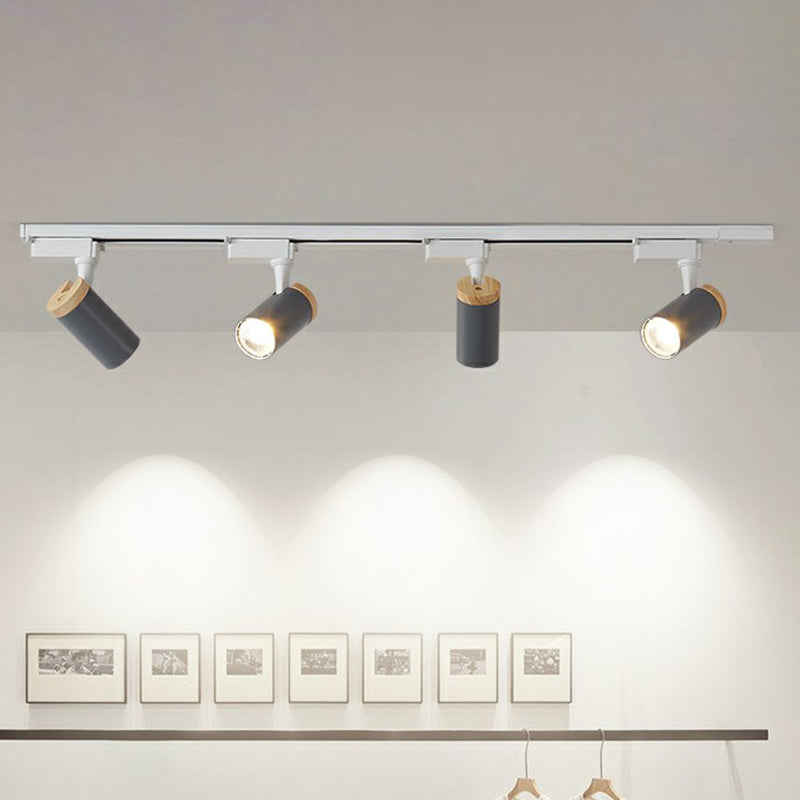 Tube Shaped LED Track Lamp Minimalist Metal Bedroom Semi-Flush Mount Ceiling Light Clearhalo 'Ceiling Lights' 'Close To Ceiling Lights' 'Close to ceiling' 'Semi-flushmount' Lighting' 2312067