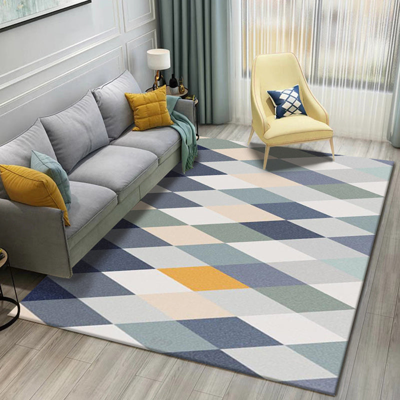 Modern Geometric 3D Printing Rug Multi Colored Polyester Rug Anti-Slip Backing Stain Resistant Washable Carpet for Living Room Gray Blue Clearhalo 'Area Rug' 'Modern' 'Rugs' Rug' 2317215