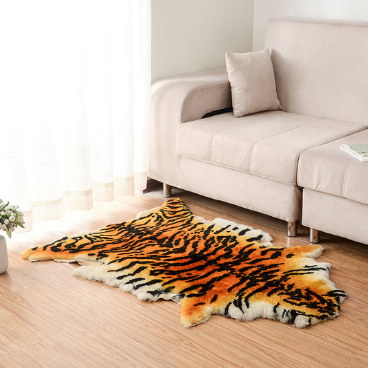 Casual Living Room Rug Orange Animal Skin Pattern Rug Lamb Wool Anti-Slip Backing Pet Friendly Carpet Clearhalo 'Area Rug' 'Casual' 'Rugs' Rug' 2317470