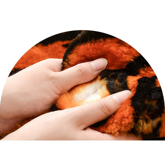 Casual Living Room Rug Orange Animal Skin Pattern Rug Lamb Wool Anti-Slip Backing Pet Friendly Carpet Clearhalo 'Area Rug' 'Casual' 'Rugs' Rug' 2317472