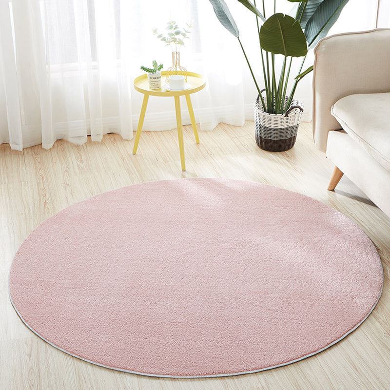 Multi-Color Living Room Rug Relaxing Solid Color Area Carpet Cotton Blend Non-Slip Stain-Resistant Easy Care Rug Nude Pink Clearhalo 'Area Rug' 'Casual' 'Rugs' Rug' 2325577