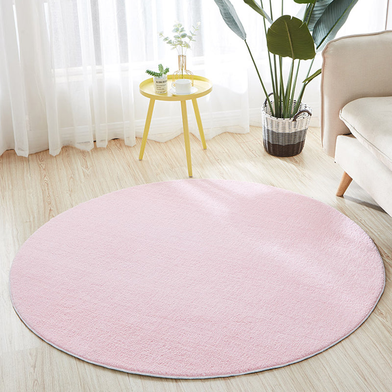 Multi-Color Living Room Rug Relaxing Solid Color Area Carpet Cotton Blend Non-Slip Stain-Resistant Easy Care Rug Pink Clearhalo 'Area Rug' 'Casual' 'Rugs' Rug' 2325579