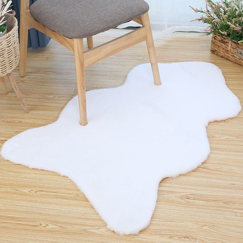 Simple Decoration Rug Multi Color Solid Color Area Carpet Cotton Blend Non-Slip Backing Pet Friendly Area Rug White Clearhalo 'Area Rug' 'Casual' 'Rugs' Rug' 2325591