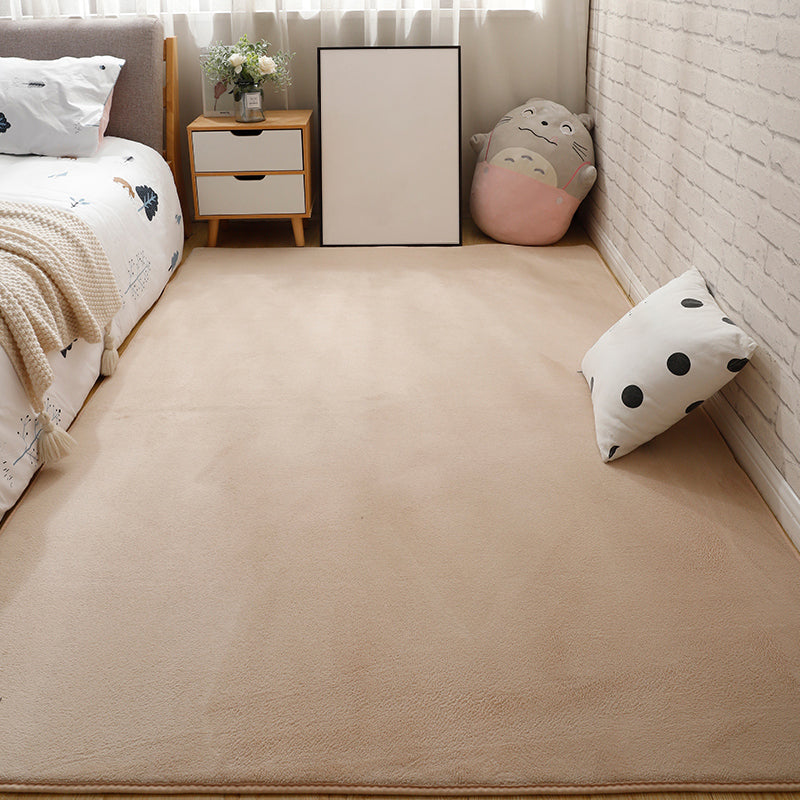 Casual Bedroom Rug Multi Color Solid Color Area Carpet Cotton Blend Non-Slip Pet Friendly Easy Care Indoor Rug Light Camel Clearhalo 'Area Rug' 'Casual' 'Rugs' Rug' 2325610