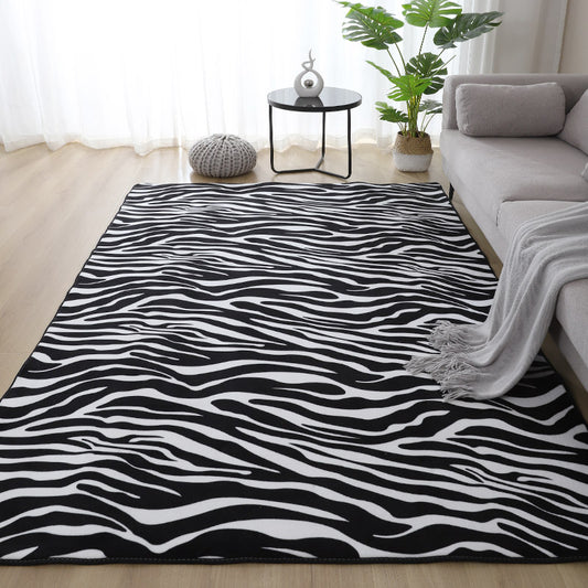 Casual Bedroom Rug Multi Color Solid Color Area Carpet Cotton Blend Non-Slip Pet Friendly Easy Care Indoor Rug Black-White Clearhalo 'Area Rug' 'Casual' 'Rugs' Rug' 2325612