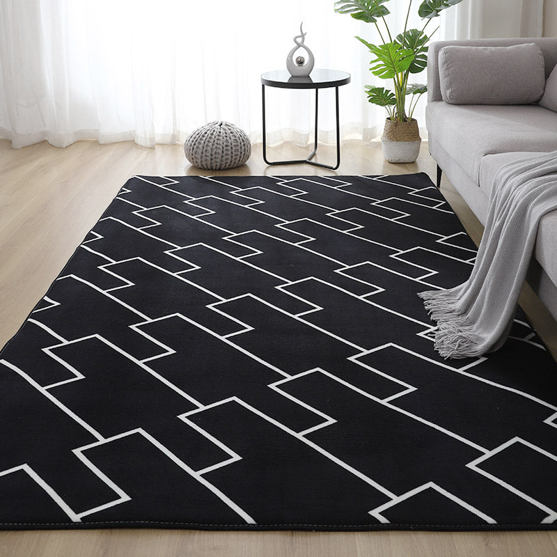 Casual Bedroom Rug Multi Color Solid Color Area Carpet Cotton Blend Non-Slip Pet Friendly Easy Care Indoor Rug Gray-Blue Clearhalo 'Area Rug' 'Casual' 'Rugs' Rug' 2325618