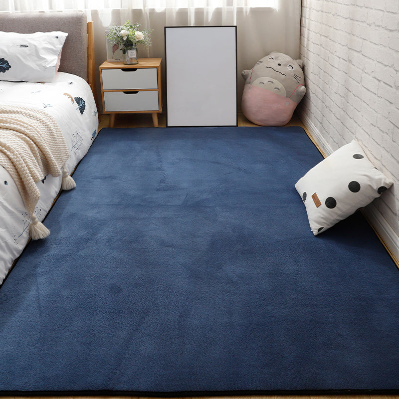 Casual Bedroom Rug Multi Color Solid Color Area Carpet Cotton Blend Non-Slip Pet Friendly Easy Care Indoor Rug Dark Blue-Black Clearhalo 'Area Rug' 'Casual' 'Rugs' Rug' 2325619