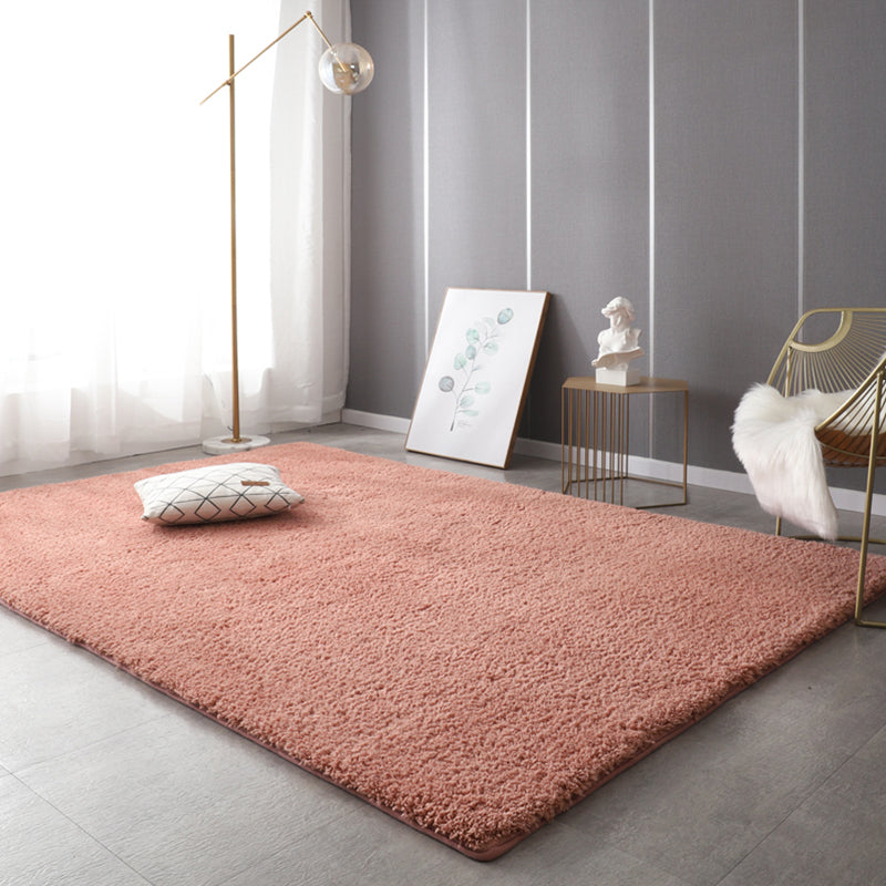 Nordic Solid Color Rug Mulit Colored Cotton Blend Area Carpet Anti-Slip Backing Pet Friendly Indoor Rug for Decoration Pink-White Clearhalo 'Area Rug' 'Casual' 'Rugs' Rug' 2325669