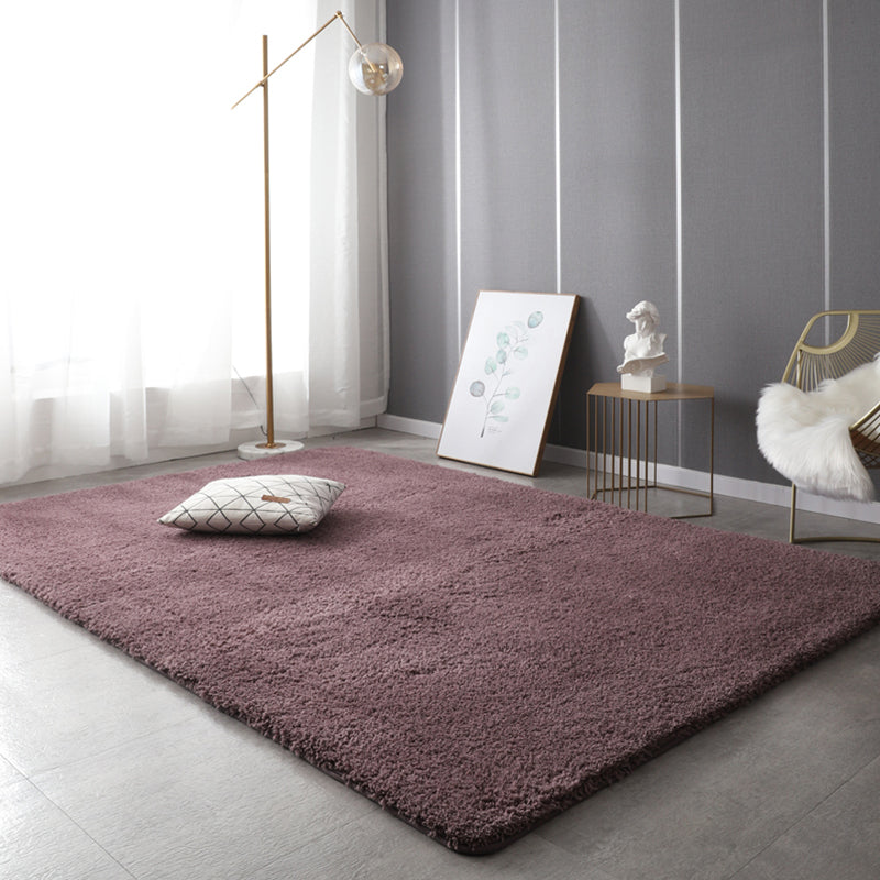 Nordic Solid Color Rug Mulit Colored Cotton Blend Area Carpet Anti-Slip Backing Pet Friendly Indoor Rug for Decoration Purple Clearhalo 'Area Rug' 'Casual' 'Rugs' Rug' 2325672