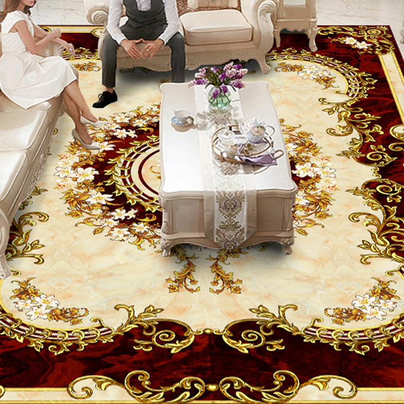 Vintage Floral Printed Rug Multi Color Polypropylene Indoor Rug Easy Care Pet Friendly Washable Area Carpet for Living Room Clearhalo 'Area Rug' 'Rugs' 'Vintage' Rug' 2325826