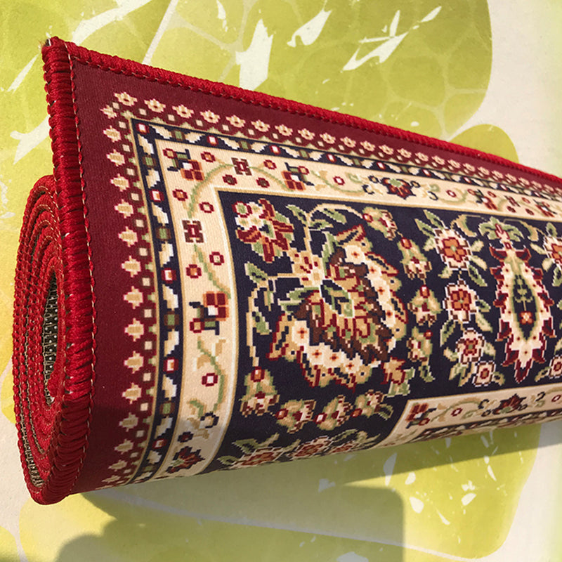 Retro Living Room Rug Multi Colored Floral Printed Area Rug Polyster Non-Slip Backing Pet Friendly Area Carpet Clearhalo 'Area Rug' 'Rugs' 'Vintage' Rug' 2325908