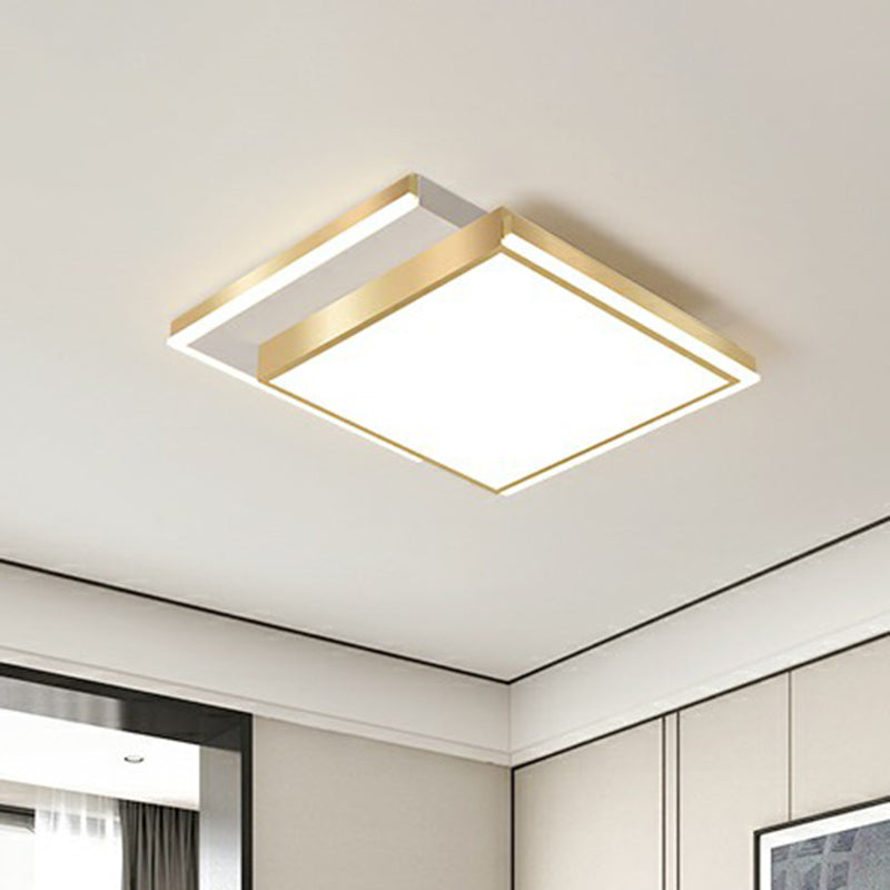 Rectangle Shaped Acrylic LED Ceiling Flush Minimalistic Gold Flush Mounted Light for Living Room Clearhalo 'Ceiling Lights' 'Close To Ceiling Lights' 'Close to ceiling' 'Flush mount' Lighting' 2336604