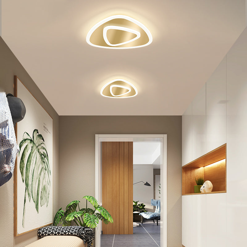 Golden Geometric Flush Ceiling Light Modern Acrylic LED Flushmount Light for Stairs Clearhalo 'Ceiling Lights' 'Close To Ceiling Lights' 'Close to ceiling' 'Flush mount' Lighting' 2353556
