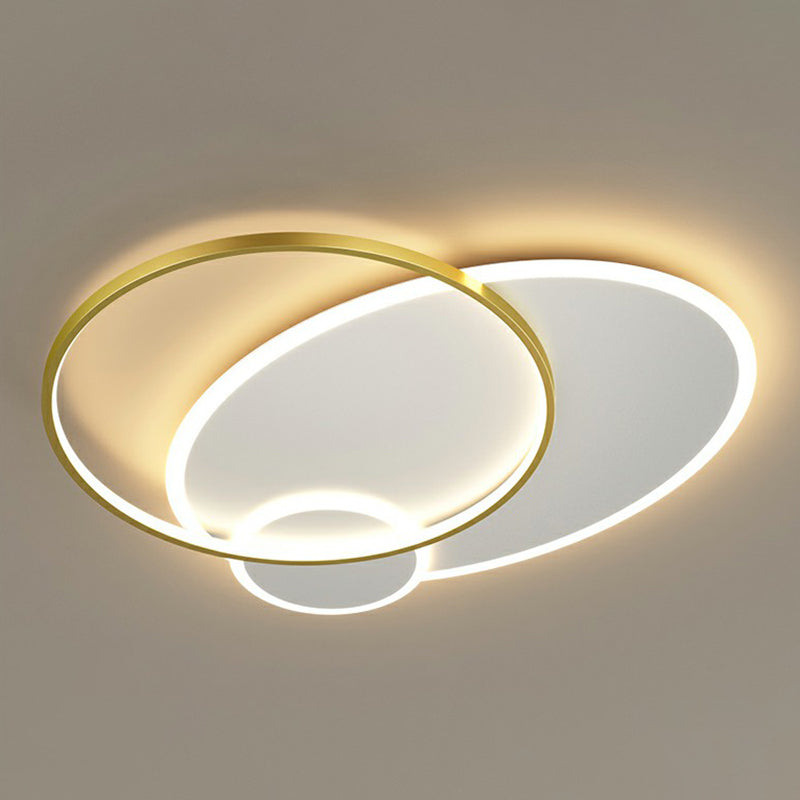 3-Loop Metallic Flush Mount Fixture Modern LED Ceiling Flush Light for Living Room Clearhalo 'Ceiling Lights' 'Close To Ceiling Lights' 'Close to ceiling' 'Flush mount' Lighting' 2357765