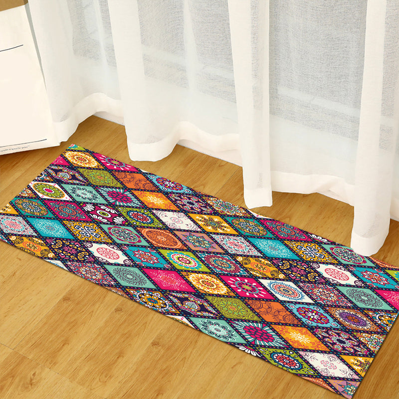 Multi Color Relaxing Rug Polyster Color Brick Pattern Indoor Rug Non-Slip Backing Stain-Resistant Area Carpet for Bedroom Purple-Red Clearhalo 'Area Rug' 'Moroccan' 'Rugs' Rug' 2361346