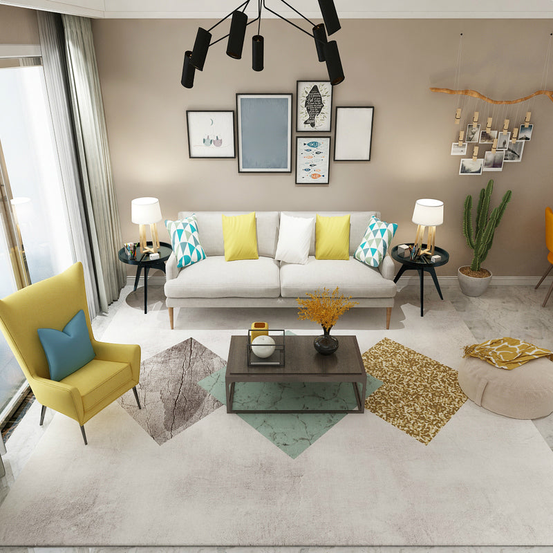 Simplicity Geometric Print Rug Multi-Color Polypropylene Area Rug Anti-Slip Machine Washable Indoor Rug for Parlor Khaki Clearhalo 'Area Rug' 'Modern' 'Rugs' Rug' 2362058