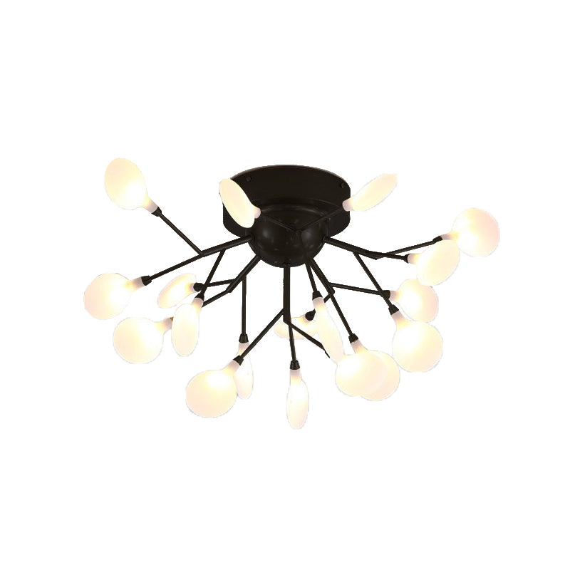 Firefly Semi Flush Ceiling Light Minimalism Acrylic Bedroom Flush Mount Light in Black Clearhalo 'Ceiling Lights' 'Close To Ceiling Lights' 'Close to ceiling' 'Semi-flushmount' Lighting' 2389061