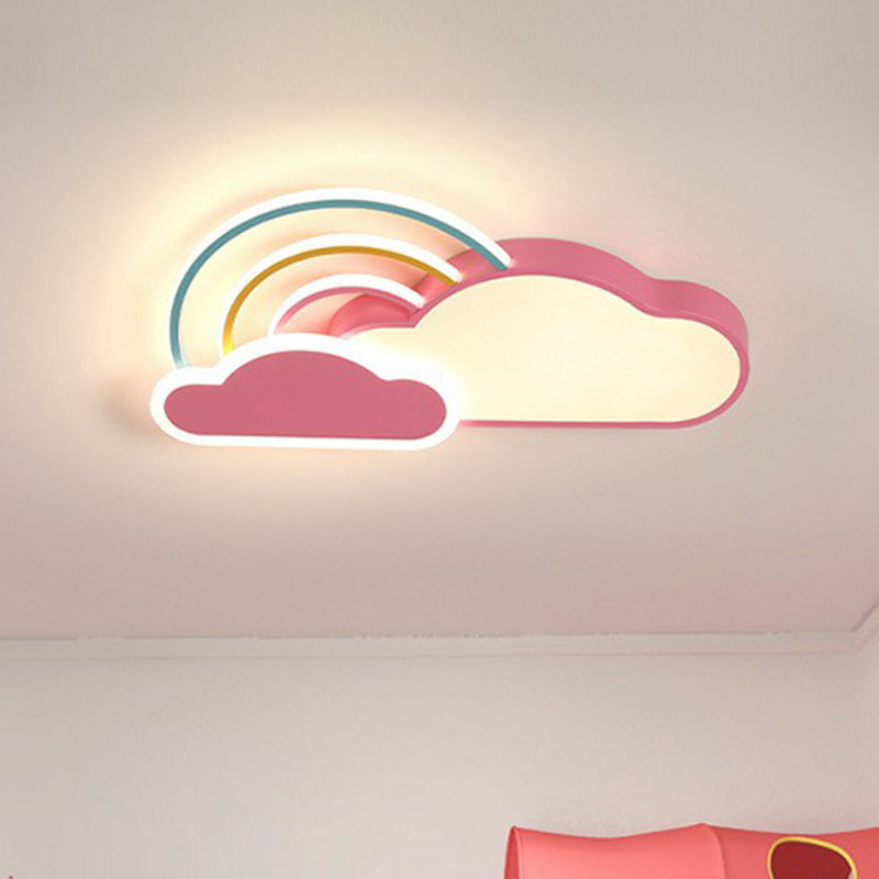 Cloud and Rainbow Kindergarten Flush Light Acrylic Cartoon LED Ceiling Mount Light Fixture Clearhalo 'Ceiling Lights' 'Close To Ceiling Lights' 'Close to ceiling' 'Flush mount' Lighting' 2390246