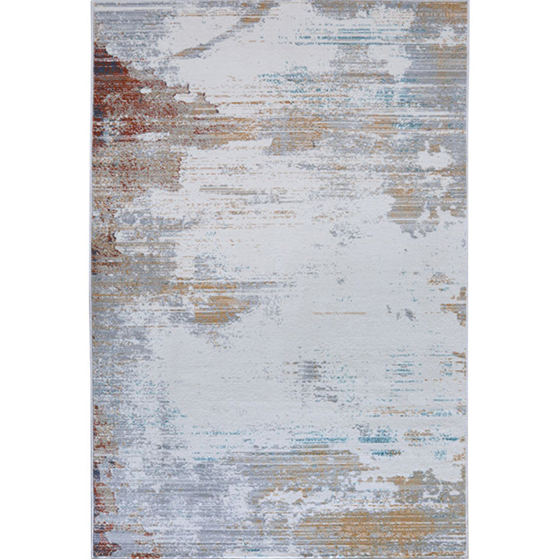 Multi Colored Minimalist Rug Polyster Abstract Printed Indoor Rug Non-Slip Backing Stain-Resistant Area Carpet for Living Room Gray-White Clearhalo 'Area Rug' 'Rug' 2391999