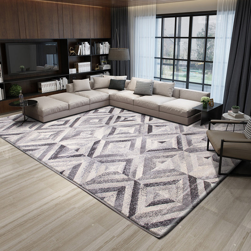Multi Colored Geometric Print Rug Polypropylene Steampunk Indoor Rug Non-Slip Backing Pet Friendly Area Carpet for Decoration Cream Gray Clearhalo 'Area Rug' 'Rug' 2392225