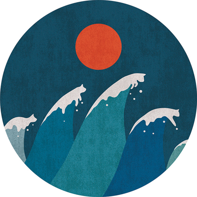 Relaxing Bedroom Rug Multicolored Colorblocked Area Carpet Polypropylene Non-Slip Washable Indoor Rug Green Clearhalo 'Area Rug' 'Rug' 2392858