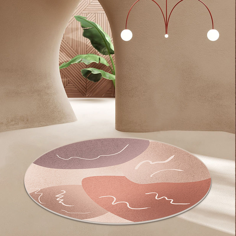 Nordic Decoration Rug Multicolored Colorblock Indoor Rug Non-Slip Backing Stain-Resistant Easy Care Area Carpet Nude Pink Clearhalo 'Area Rug' 'Rug' 2392893