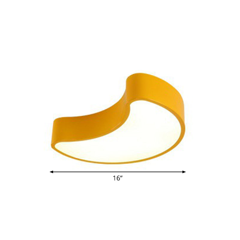 Acrylic Crescent Flushmount Light Cartoon LED Ceiling Mounted Fixture for Nursery Clearhalo 'Ceiling Lights' 'Close To Ceiling Lights' 'Close to ceiling' 'Flush mount' Lighting' 2405063