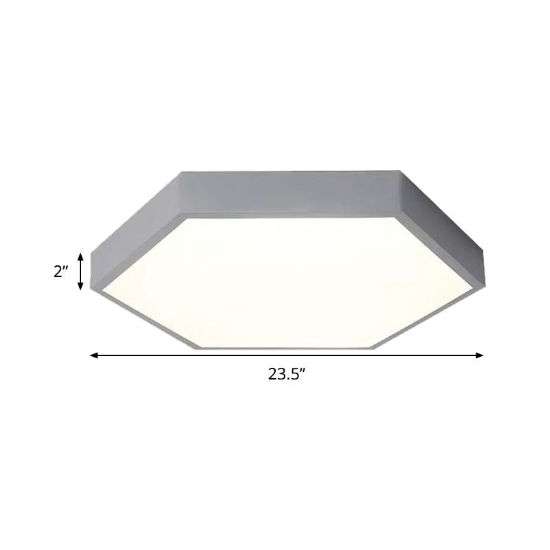 Child Bedroom LED Ceiling Light Modern Macaron Flush Mount Lighting with Hexagon Shade Clearhalo 'Ceiling Lights' 'Close To Ceiling Lights' 'Close to ceiling' 'Flush mount' Lighting' 240736