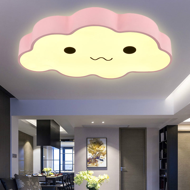 Pink Pout Cloud Ceiling Mount Light Kids Metal Ceiling Fixture for Corridor Study Room Clearhalo 'Ceiling Lights' 'Close To Ceiling Lights' 'Close to ceiling' 'Flush mount' Lighting' 240931