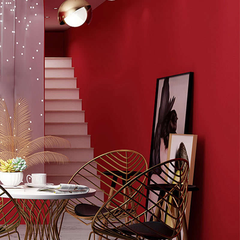 Modern Pure Color Patterned Wallpaper Roll PVC Self-Adhesive Red Wall Decor for Living Room Clearhalo 'Modern wall decor' 'Modern' 'Wallpaper' Wall Decor' 2411902