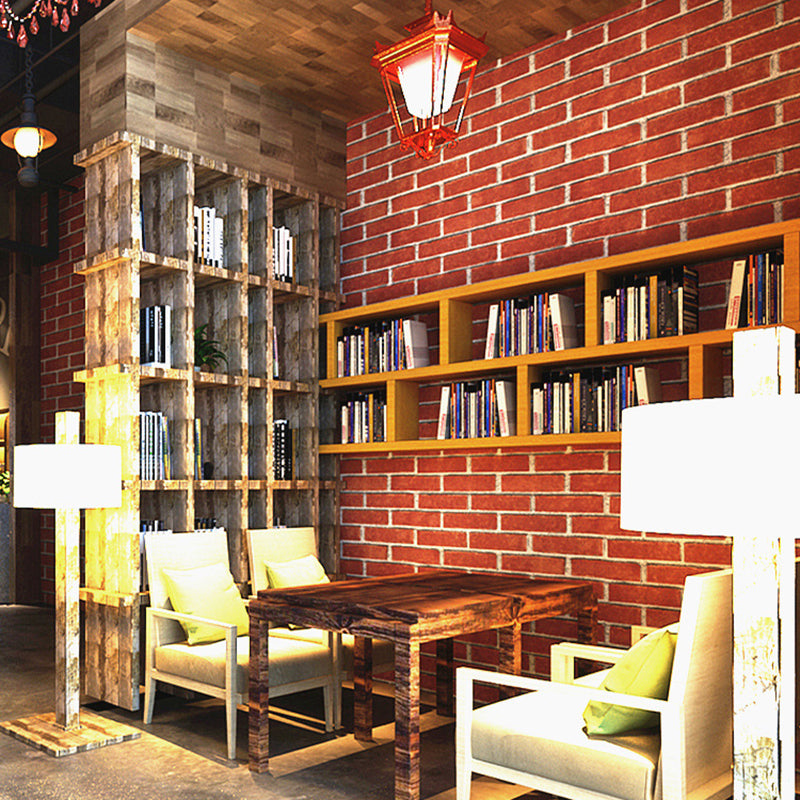 Brick Effect Wallpaper Roll Dark Color Industrial Style Wall Covering for Accent Wall Clearhalo 'Industrial wall decor' 'Industrial' 'Wallpaper' Wall Decor' 2412837