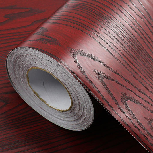 Multi-Colored Wood Plank Wallpaper Roll Self-Adhesive Wall Covering for Bathroom Burgundy Wallpaper Roll Clearhalo 'Industrial wall decor' 'Industrial' 'Wallpaper' Wall Decor' 2413717