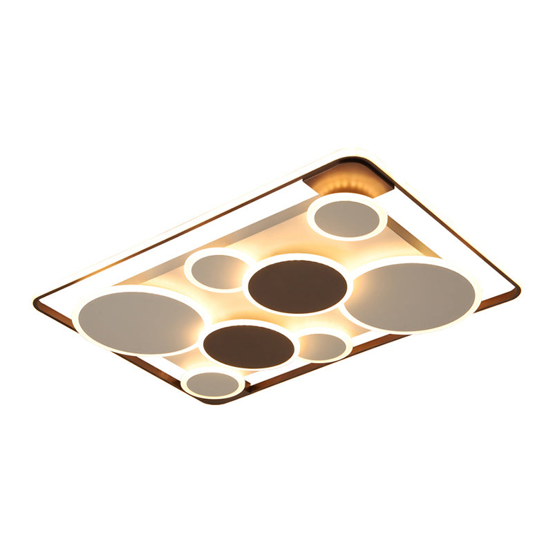 Metal Circles Flush Mount Light Novelty Nordic Coffee LED Ceiling Lighting for Living Room Clearhalo 'Ceiling Lights' 'Close To Ceiling Lights' 'Close to ceiling' 'Flush mount' Lighting' 2423483