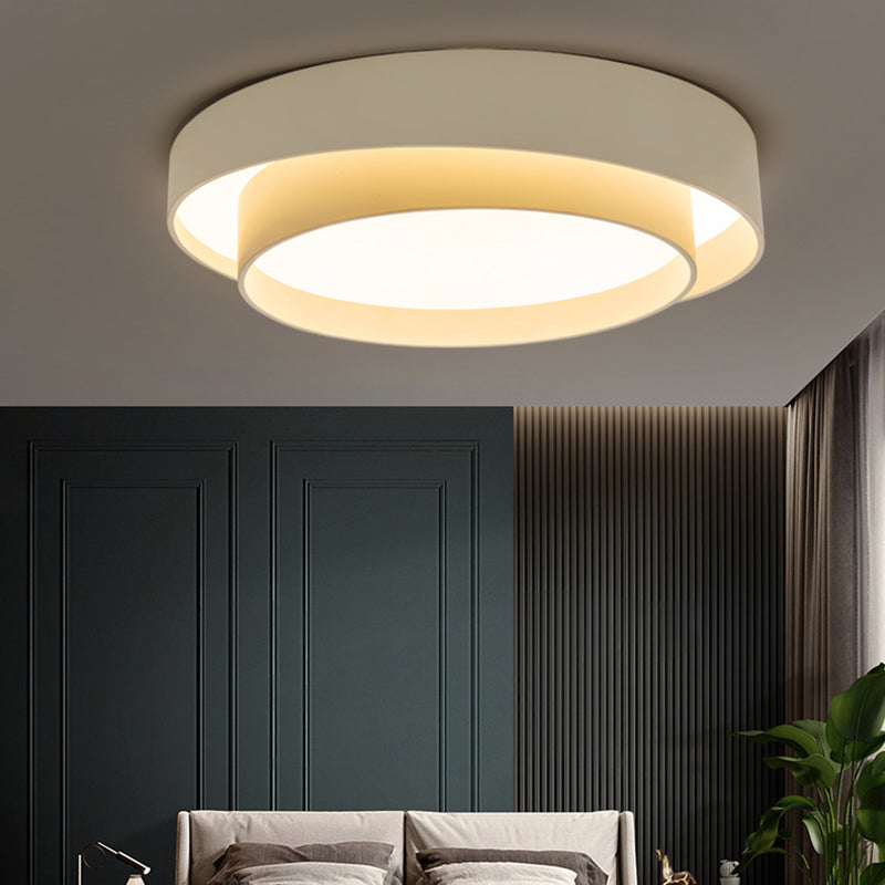 Metal 2-Layer Flush Mount Ceiling Light Fixture Nordic LED Flushmount Lighting for Bedroom Clearhalo 'Ceiling Lights' 'Close To Ceiling Lights' 'Close to ceiling' 'Flush mount' Lighting' 2423606