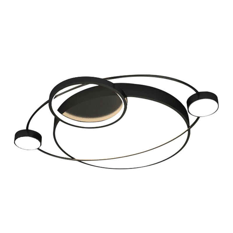 Orbit Shaped LED Ceiling Flush Mount Light Postmodern Metal Bedroom Flush Light Fixture Clearhalo 'Ceiling Lights' 'Close To Ceiling Lights' 'Close to ceiling' 'Flush mount' Lighting' 2424102