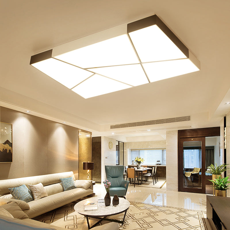 Minimalist Splicing Ceiling Lamp Acrylic Living Room LED Flush Mounted Light in Black-White Clearhalo 'Ceiling Lights' 'Close To Ceiling Lights' 'Close to ceiling' 'Flush mount' Lighting' 2424583