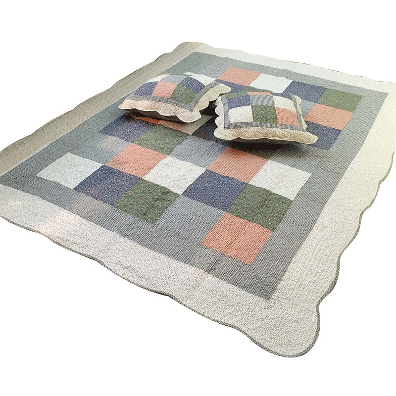 Minimalist Decoration Rug Multi Colored Plaid Printed Indoor Rug Cotton Non-Slip Pet Friendly Area Carpet Gray-Orange Clearhalo 'Area Rug' 'Modern' 'Rugs' Rug' 2434643