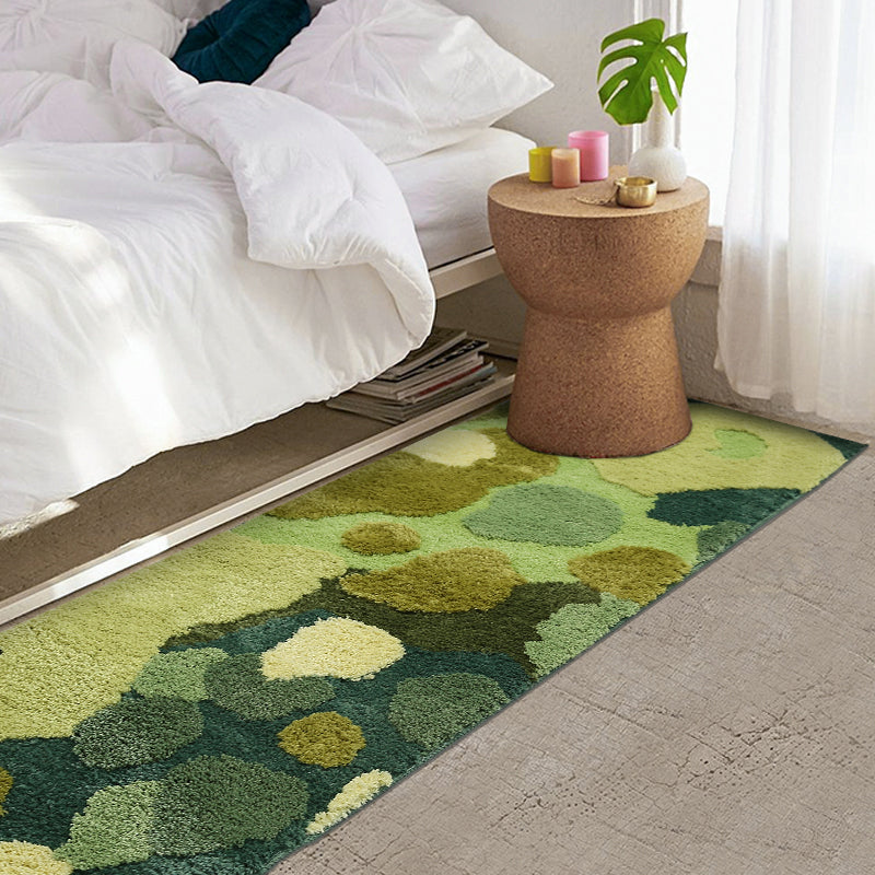Green Funky Rug Polypropylene Plant Patterned Indoor Rug Non-Slip