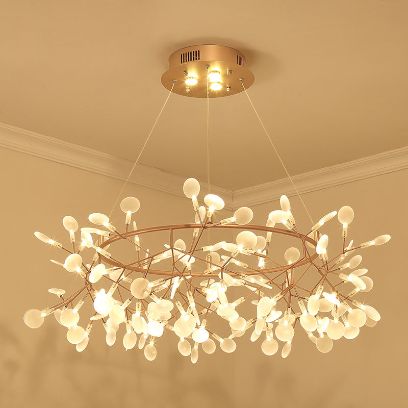 Designer Heracleum Chandelier Acrylic Living Room LED Pendant Light Fixture in Bronze 138 Bronze Warm Clearhalo 'Ceiling Lights' 'Chandeliers' 'Modern Chandeliers' 'Modern' Lighting' 2459955