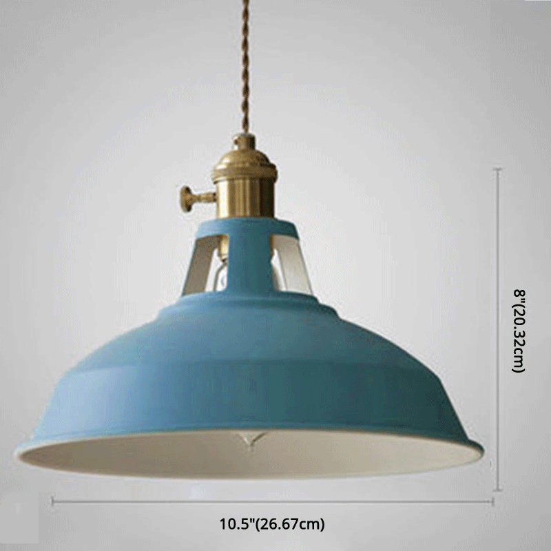 Macarons Industrial Barn Shade Pendant Light Metal 1-Light Pendant Lighting For Restaurant Clearhalo 'Art Deco Pendants' 'Cast Iron' 'Ceiling Lights' 'Ceramic' 'Crystal' 'Industrial Pendants' 'Industrial' 'Metal' 'Middle Century Pendants' 'Pendant Lights' 'Pendants' 'Tiffany' Lighting' 2460579