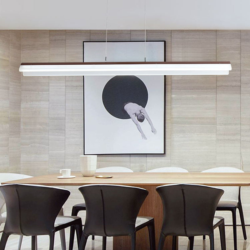 Coffee Linear Pendant Light Fixture Modern LED Acrylic Island Lighting for Dining Room Clearhalo 'Ceiling Lights' 'Modern Pendants' 'Modern' 'Pendant Lights' 'Pendants' Lighting' 2461836