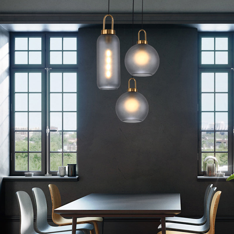 1 Head Dining Room Ceiling Light Fixture Minimalist Pendant Light with Globe Glass Shade Clearhalo 'Ceiling Lights' 'Close To Ceiling Lights' 'Glass shade' 'Glass' 'Modern Pendants' 'Modern' 'Pendant Lights' 'Pendants' Lighting' 2461938