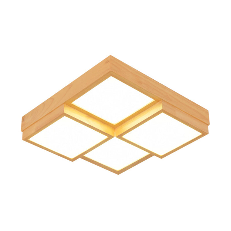 Check Flush Mount Ceiling Fixture Minimalist Wooden LED Flush Mount Light for Living Room Clearhalo 'Ceiling Lights' 'Close To Ceiling Lights' 'Close to ceiling' 'Flush mount' Lighting' 2462645